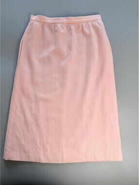 Vintage Pink Wool Skirt, Pastel Pink Skirt, High Waisted Skirt, A Line Midi, 28"